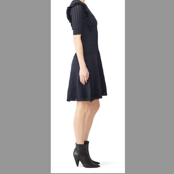 Scotch and Soda Pointelle Knit Dress Color: Night Melange Size L - Picture 4 of 11